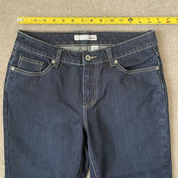 Chico's Jeans Womens 0.5 (Size 6) Cropped Stretch Denim Pants Dark Wash Capri - Picture 5 of 10